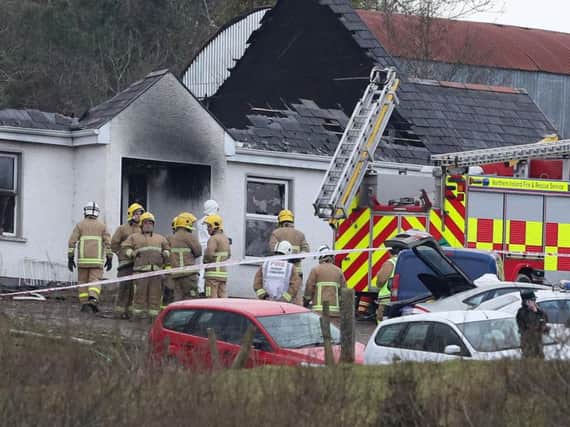 Emergency services at the scene of the tragic fire (photo: Brian Lawless/PA Wire)