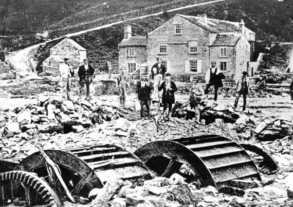Undated handout photo issued by Sheffield City Council of the damage at Rowell Bridge Wheel, Loxley, Sheffield, following the Great Sheffield Flood in 1884. PRESS ASSOCIATION Photo. Issue date: Sunday March 9, 2014. Events have begun to mark the 150th anniversary of the deaths of at least 240 people in what many see as a largely forgotten British disaster. Just before midnight on March 11, 1864, a wall of water smashed its way through Sheffield after a newly built dam burst as it was being filled, leaving a trail of devastation. See PA story MEMORIAL Dam. Photo credit should read: www.picturesheffield.com/PA Wire

NOTE TO EDITORS: This handout photo may only be used in for editorial reporting purposes for the contemporaneous illustration of events, things or the people in the image or facts mentioned in the caption. Reuse of the picture may require further permission from the copyright holder.