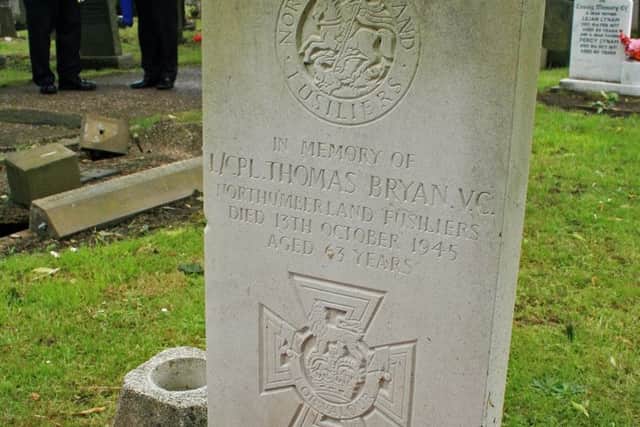Thomas Bryans grave in Arksey Cemetery. Thomas was awarded the Victoria Cross.