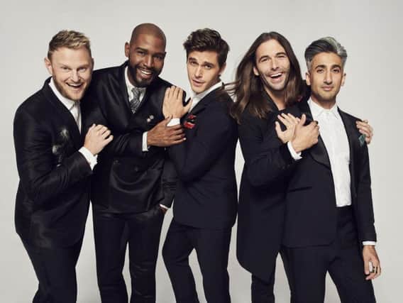 Doncaster Queer Eye star Tan France (far right). Photo: Netflix