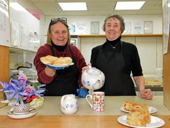 Ivanhoe Centre trustees Sue Martin and Barbara Moore, pictured in the cafe. Picture: Marie Caley NDFP Ivanhoe Centre MC 1