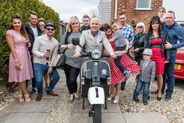 Martin Astill with friends and family at his Eve Merton Dreams Trust even at his home in Doncaster