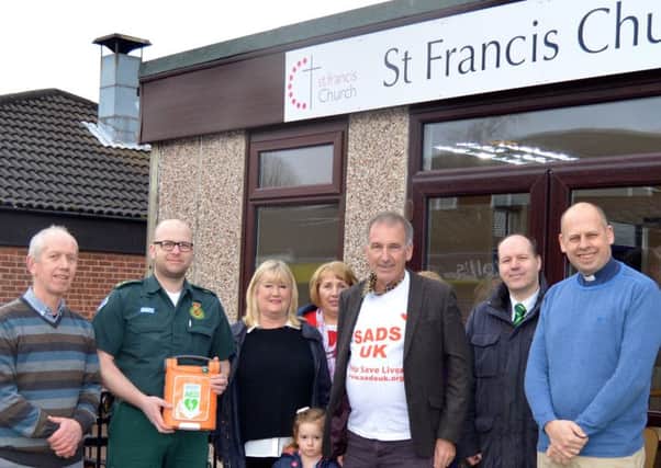 Members of the congregation of St Francis Church in Bessecarr who helped to raise funds for a defibrillator for the area