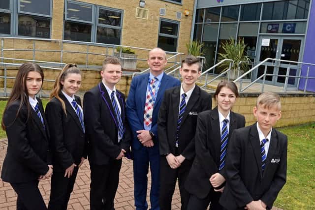 Ash Hill Academy Principal John Higgins, pictured with some of his pupils. Picture: Marie Caley NDFP Ash Hill MC 1