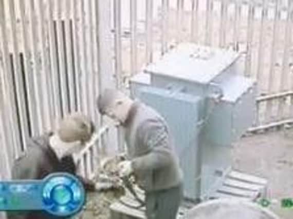 Police want to speak to the men pictured following the theft of railway transformers in Doncaster