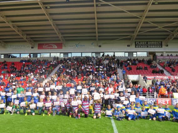 Junior players promoting Doncaster's rugby league world cup bid
