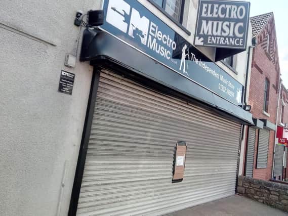 Electro Music, on Copley Road, has closed.
