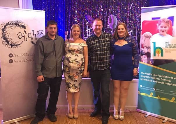 A rock concert raised more than Â£1,000 for the neonatal intensive care unit at Scunthorpe General Hospital (from left) Event organisers Chloe Louise Dyer, Chris David Roys, Lee Clay and Emma Clay