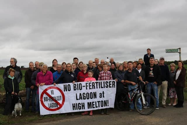 Protesters fighting the lagoon plan at High Melton